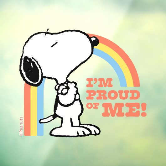 Peanuts | Snoopy Ik ben trots op me Raamsticker (Vel 3)