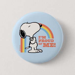 Peanuts Snoopy Ik ben trots op me Ronde Button 5,7 Cm