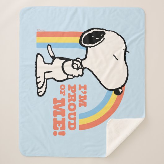 Peanuts | Snoopy Ik ben trots op me Sherpa Deken (Voorkant)