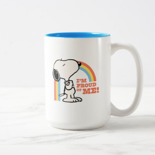 Peanuts   Snoopy Ik ben trots op me Tweekleurige Koffiemok