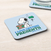 Peanuts | Snoopy Ik hou van het krijgen van Cadeau Bier Onderzetter (Linkerzijde)