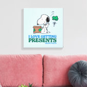 Peanuts | Snoopy Ik hou van het krijgen van Cadeau Canvas Afdruk (Insitu (Woonkamer))