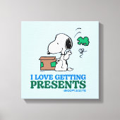 Peanuts | Snoopy Ik hou van het krijgen van Cadeau Canvas Afdruk (Voorkant)