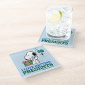 Peanuts | Snoopy Ik hou van het krijgen van Cadeau Glazen Onderzetter (Schuin)