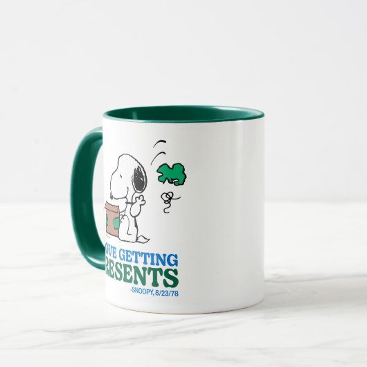 Peanuts | Snoopy Ik hou van het krijgen van Cadeau Mok (Voorkant links)