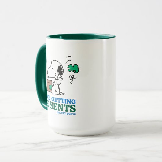 Peanuts | Snoopy Ik hou van het krijgen van Cadeau Mok (Voorkant links)