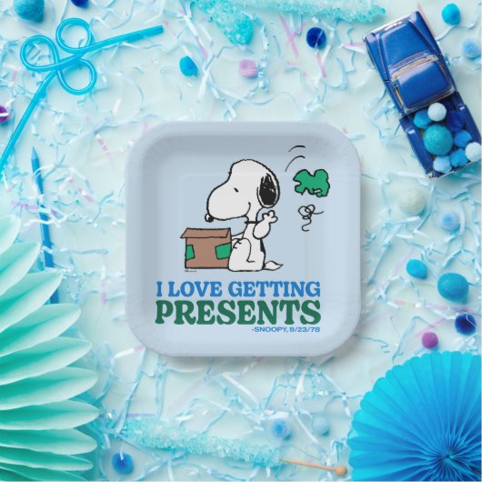 Peanuts | Snoopy Ik hou van het krijgen van Cadeau Papieren Bordje (Feest)