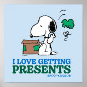 Peanuts | Snoopy Ik hou van het krijgen van Cadeau Poster (Voorkant)