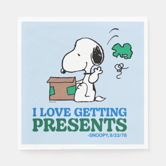 Peanuts | Snoopy Ik hou van het krijgen van Cadeau Servet (Voorkant)