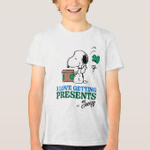 Peanuts | Snoopy Ik hou van het krijgen van Cadeau Tri-Blend Shirt (Voorkant)