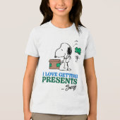 Peanuts | Snoopy Ik hou van het krijgen van Cadeau Tri-Blend Shirt (Voorkant)