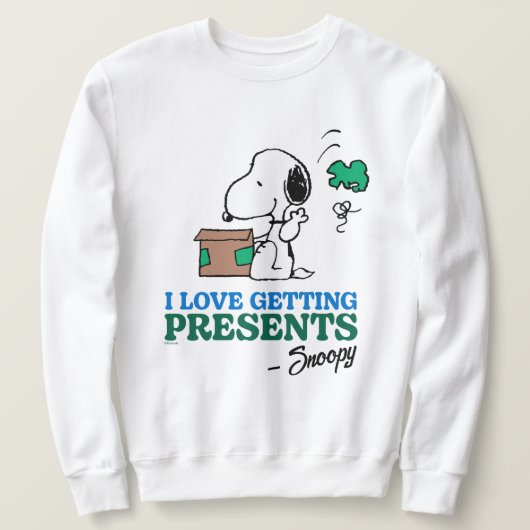 Peanuts | Snoopy Ik hou van het krijgen van Cadeau Trui (Design voorkant)