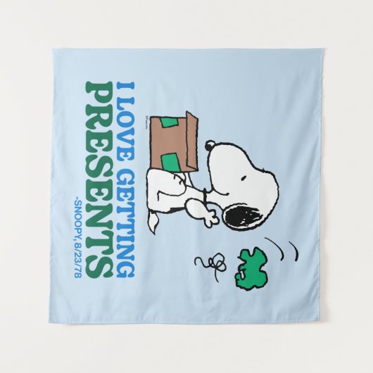 Peanuts | Snoopy Ik hou van het krijgen van Cadeau Wandkleed (Voorkant (horizontaal))