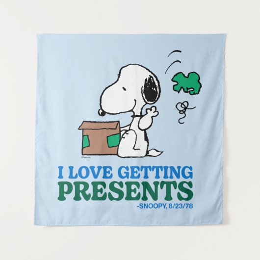 Peanuts | Snoopy Ik hou van het krijgen van Cadeau Wandkleed (Voorkant)