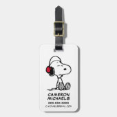 Peanuts | Snoopy in headsets Bagagelabel (Voorkant verticaal)