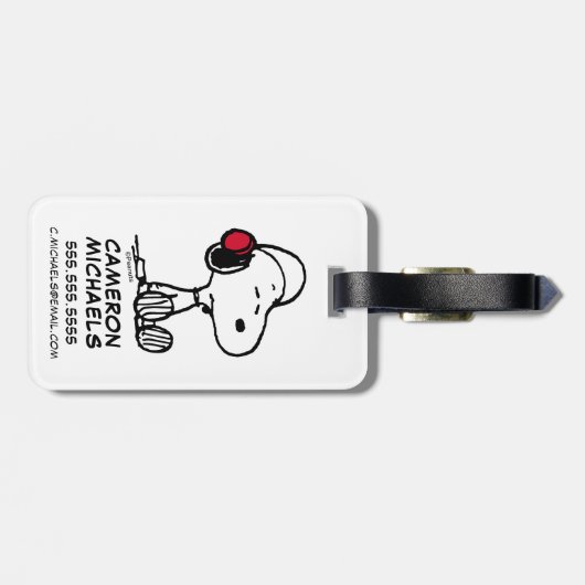 Peanuts | Snoopy in headsets Bagagelabel (Achterkant horizontaal)