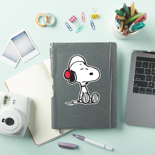 Peanuts | Snoopy in headsets Sticker (iPad Cover)