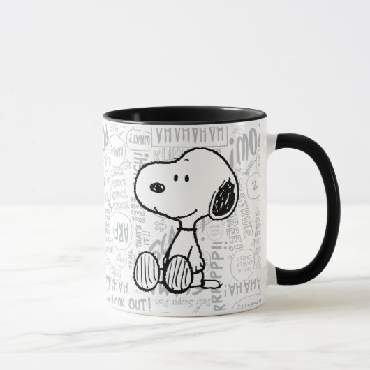 PEANUTS | Snoopy in zwart-wit strips Mok (Rechts)
