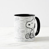 PEANUTS | Snoopy in zwart-wit strips Mok (Voorkant rechts)