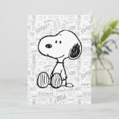 PEANUTS | Snoopy in Zwarte Witte Strips Kaart (Staand voorkant)