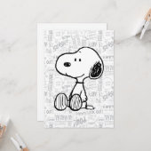 PEANUTS | Snoopy in Zwarte Witte Stripsen Kaart (Voorkant / Achterkant in situ)