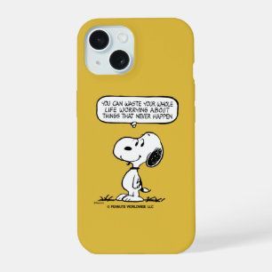 Peanuts Snoopy Je kunt niet je hele leven verspi iPhone 15 Case