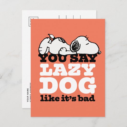 Peanuts | Snoopy je zegt luie hond alsof het slech Briefkaart (Voorkant / Achterkant)