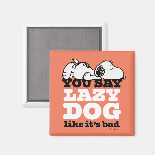 Peanuts | Snoopy je zegt luie hond alsof het slech Magneet (Voorkant / Achterkant)