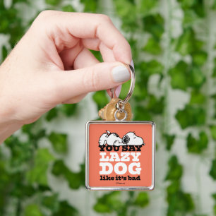 Peanuts Snoopy je zegt luie hond alsof het slech Sleutelhanger
