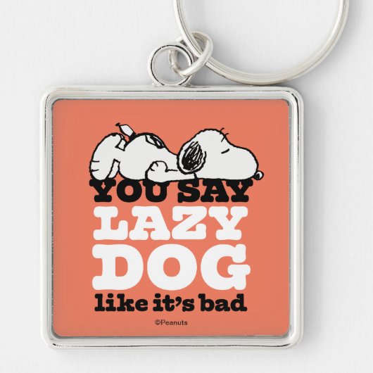 Peanuts | Snoopy je zegt luie hond alsof het slech Sleutelhanger (Voorkant)