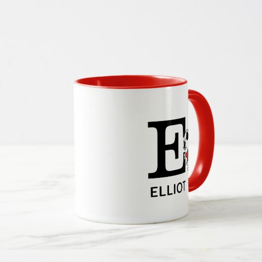 Peanuts | Snoopy "Joe Cool" | Naam & Monogram E Mok (Voorkant rechts)