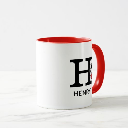 Peanuts | Snoopy "Joe Cool" | Naam & Monogram H Mok (Voorkant rechts)