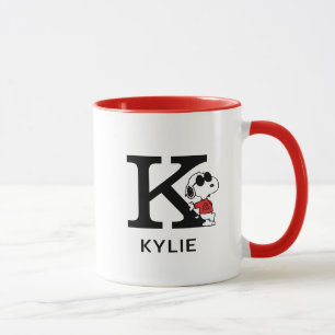 Peanuts Snoopy "Joe Cool" Naam & Monogram K Mok