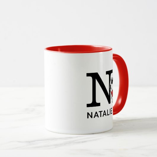 Peanuts | Snoopy "Joe Cool" | Naam & Monogram N Mok (Voorkant rechts)