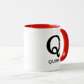 Peanuts | Snoopy "Joe Cool" | Naam & Monogram Q Mok (Voorkant rechts)