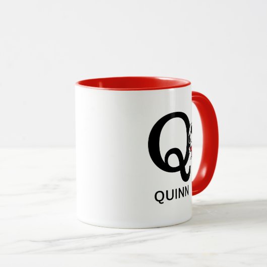 Peanuts | Snoopy "Joe Cool" | Naam & Monogram Q Mok (Voorkant rechts)