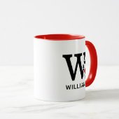 Peanuts | Snoopy "Joe Cool" | Naam & Monogram W Mok (Voorkant rechts)