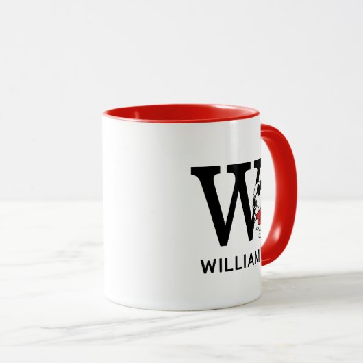 Peanuts | Snoopy "Joe Cool" | Naam & Monogram W Mok (Voorkant rechts)