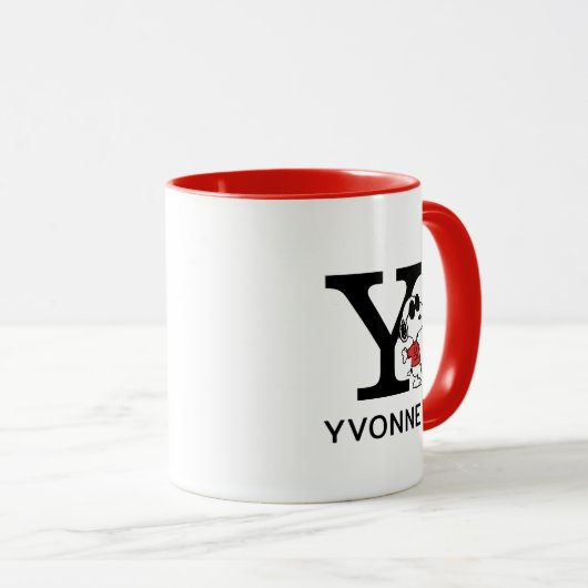 Peanuts | Snoopy "Joe Cool" | Naam & Monogram Y Mok (Voorkant rechts)