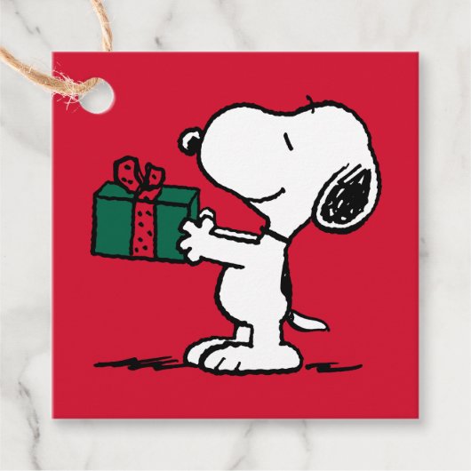 Peanuts | Snoopy Kerstcadeau Giver Bedankjes Labels (Voorkant)
