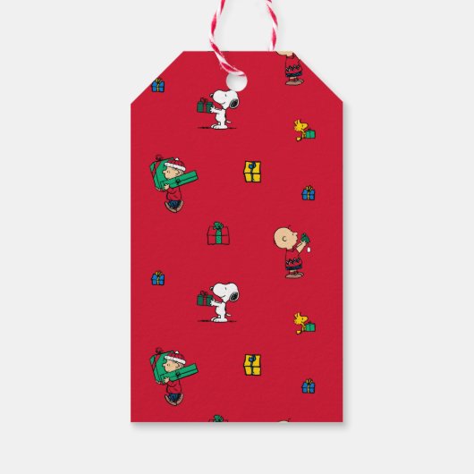 Peanuts | Snoopy Kerstcadeau Giver Cadeaulabel (Achterkant)