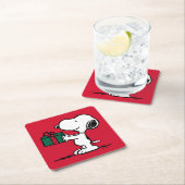 Peanuts | Snoopy Kerstcadeau Giver Kartonnen Onderzetters (Insitu)