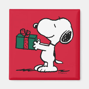 Peanuts   Snoopy Kerstcadeau Giver Magneet