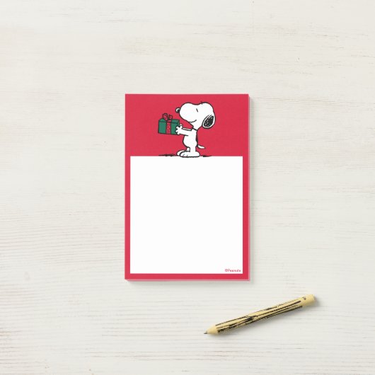 Peanuts | Snoopy Kerstcadeau Giver Post-it® Notes (Op bureau)