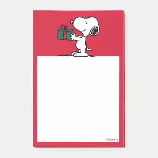 Peanuts | Snoopy Kerstcadeau Giver Post-it® Notes (Voorkant)