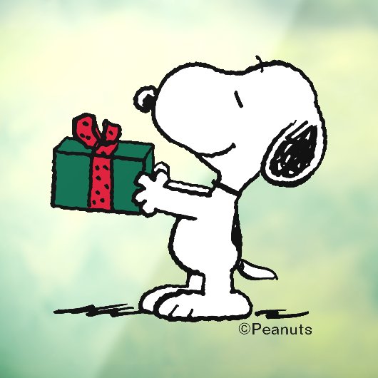 Peanuts | Snoopy Kerstcadeau Giver Raamsticker (Vel 3)