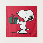 Peanuts | Snoopy Kerstcadeau Giver Wandkleed (Voorkant)