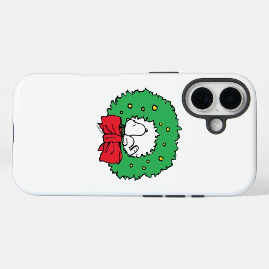 Peanuts | Snoopy Kerstkrans Case-Mate iPhone Case (Achterkant (horizontaal))