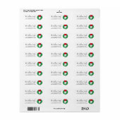 Peanuts | Snoopy Kerstkrans en strik Etiket (Full Sheet)