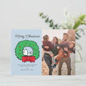 Peanuts | Snoopy Kerstkrans Feestdagenkaart (Staand voorkant)